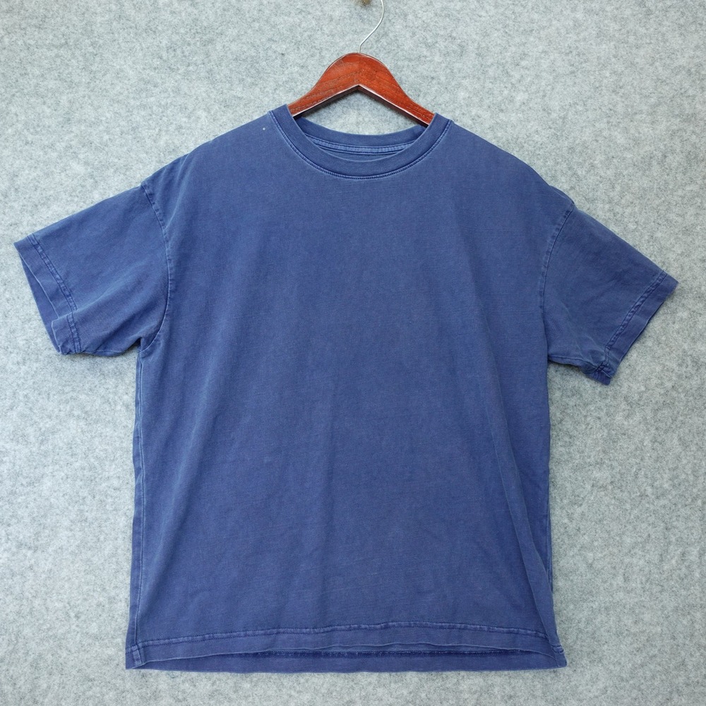 Vintage Wash Boxy T Shirt Mens SMALL Blue Faded Grunge Blank UO STANDARD CLOTH